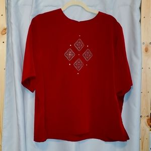Burgundy embroidered top, large